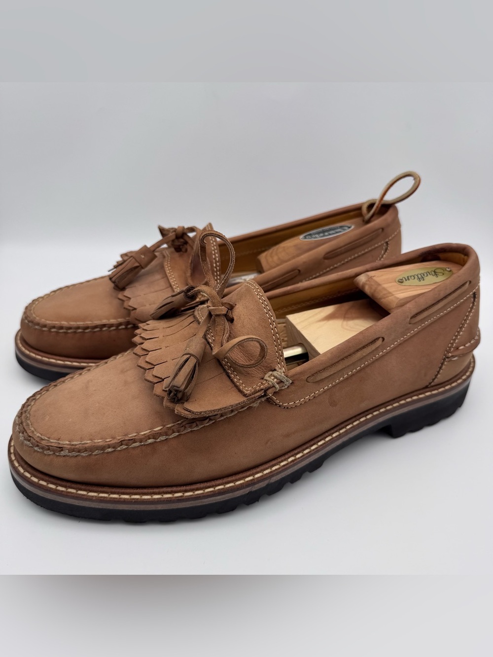 Orvis Brown Leather Kiltie Tassel Loafers Men Size 10 Slip On Dress Shoes EUC